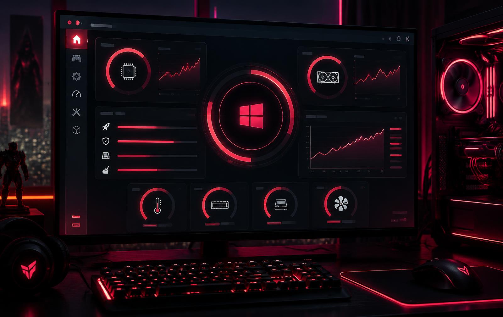 240 Tweaks App-Dashboard mit Leistungsanzeigen
